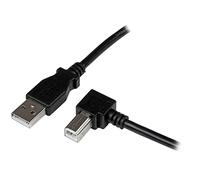 StarTech.com USBAB3MR 3 m USB 2.0 A to Right Angle B Cable Cord, 3 m USB Printer Cable, Right Angle USB B Cable, 1x USB A (M), 1x USB B (M),Black