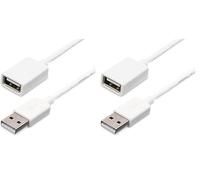 StarTech.com USBEXTPAA1MW 1 m White USB 2.0 Extension Cable Cord, A to A, USB Male to Female Cable, 1x USB A (M), 1x USB A (F) - White (Pack of 2)