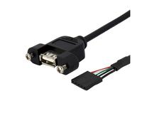 StarTech.com 3 ft Panel Mount USB Cable - USB A to Motherboard Header Cable F/F