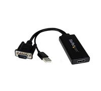StarTech.com VGA to HDMI Adapter with USB Audio - VGA to HDMI Converter for Your Laptop / PC to HDTV - AV to HDMI Connector (VGA2HDU), Black