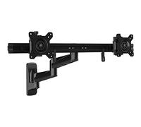 StarTech.com Wall Mount Dual Monitor Arm - Articulating Ergonomic VESA Wall Mount for 2x 24" Displays - Synchronized Adjustable Crossbar - Tilt/Swivel/Rotate- Double Screen Mount Bracket