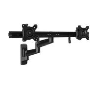 StarTech.com Wall Mount Dual Monitor Arm - Articulating Ergonomic VESA Wall Mount for 2x 24" Displays - Synchronized Adjustable Crossbar - Tilt/Swivel/Rotate- Double Screen Mount Bracket