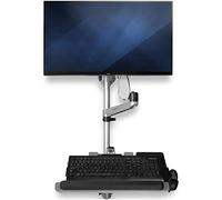 StarTech.com Wall Mount Workstation - Articulating Standing Desk w/ Ergonomic Height Adjustable Monitor Arm & Padded Keyboard Tray - 34" VESA Display - Foldable Wall Mounted Sit Stand