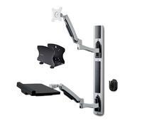 StarTech.com Wall Mount Workstation, VESA Mount For 32" Monitor (22lb/10kg), Fully Articulating Monitor Mount & Keyboard Tray - TAA