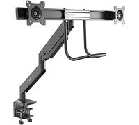 StarTech.com Desk Mount Dual Monitor Arm - Ergonomic Dual Monitor VESA Mount 32" (17.6lb) Displays - Crossbar Handle for Synchronized Full Motion - Height Adjustable - C-Clamp/Grommet