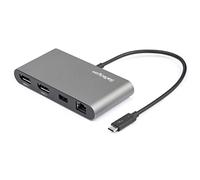 StarTech.com Thunderbolt 3 Mini Dock - Portable Dual Monitor Docking Station with DP 4K 60Hz, 1x USB-A Hub (USB 3.0/5 Gbps), GbE - 11in/28cm Cable - TB3 Multiport Adapter - Mac/Windows
