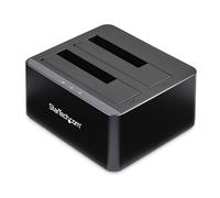 StarTech.com Dual-Bay USB 3.0 to SATA Hard Drive Docking Station, USB Hard Drive Dock, External 2.5/3.5" SATA I/II/III SSD/HDD Docking Station, Hot-Swap Hard Drive Bays, Top-Loading