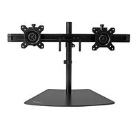 StarTech.com Dual Monitor Mount - Supports Monitors 12'' to 24'' - Adjustable - VESA Monitor Stand for Desk - Low Profile Base - Horizontal - Black (ARMBARDUO)