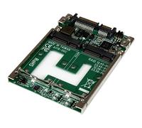 StarTech Dual mSATA SSD to 2.5in SATA RAID Adapter, 7mm Open-Frame Housing | 2x full-size mSATA bays, RAID 0/1, JBOD, BIG, 2.5in SATA form factor housing, Open-frame steel mounting bracket
