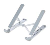 StarTech.com Foldable Laptop Riser Stand, Portable Height Adjustable Ergonomic Laptop Stand, Ventilated Aluminum Frame Supports 22lb (10Kg), Tilt/Raised/Angled Laptop/Tablet Stand, Collapsible Design