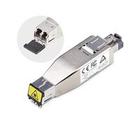 StarTech.com Gigabit Fiber to RJ45 Ethernet Media Converter Dongle Optical Singlemode 10km/Multimode 800m PoE Powered Compact Design Metal Housing Micro Mini TAA