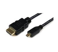 StarTech.com 2m Micro HDMI to HDMI Cable with Ethernet - 4K 30Hz Video - Durable High Speed Micro HDMI Type-D to HDMI 1.4 Adapter Cable/Converter Cord - UHD HDMI Monitors/TVs/Displays - M/M