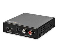 StarTech HDMI Audio Extractor, 4K 60Hz, HDR, Toslink & Dual RCA (HD202A) | De-embedder, HDMI 2.0, HDR pass-through, Optical and analogue output, 3.5mm conversion