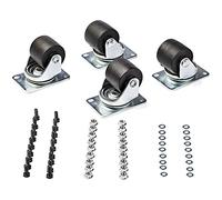 StarTech Heavy Duty M6 2in Caster Kit for 4-Post Racks, 550lb (RKCASTER2) | 250kg/550lb per caster, 45x75mm bolt pattern, Swivel wheels, Steel/plastic, Universal replacement
