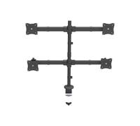 StarTech.com Desk Mount Quad Monitor Arm - Ergonomic VESA 4 Monitor Mount 2x2 up to 27" - Articulating & Height Adjustable Pole Mount - Tilt/Swivel/Rotate LCD/LED Screen - Desk Clamp/Grommet