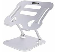 StarTech.com Laptop Stand for Desk, Ergonomic Laptop Stand Adjustable Height, Aluminum, Portable, Supports up to 22lb (10kg), Foldable Laptop Holder for Desk - Angled Notebook Computer Riser/Lift