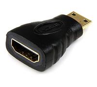 StarTech Mini HDMI to HDMI Adapter, 4K 30Hz, Female to Male, Black (HDACFM) | 4K High Speed HDMI Adapter, UHD Mini HDMI Adapter, Gold Plated Connectors