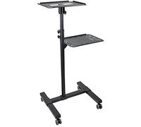 StarTech Mobile Projector and Laptop Stand up to 10kg/22lb (ADJPROJCART) | Portable Projector Stand, Cart, 2 Shelves, Height Adjustable Rolling Presentation Cart, Lockable Wheels