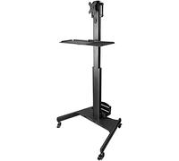 StarTech Mobile Workstation Cart with Monitor Mount, Rolling (WKSTNCART) | CPU/PC Holder, Keyboard Tray, Ergonomic Height Adjustable Desktop Computer Cart, Standing, Wheels