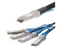 StarTech.com MSA Uncoded Compatible 3m 40G QSFP+ to 4x SFP+ Direct Attach Breakout Cable Twinax - 40GbE QSFP+ to 4x SFP+ Copper DAC 40 Gbps Low Power Passive Transceiver Module DAC (QSFP4SFPPC3M)
