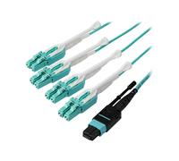 StarTech.com 3m (10ft) MTP(F)/PC to 4x LC/PC Duplex Breakout OM3 Multimode Fiber Optic Cable, OFNP, 8F Type-A, 50/125µm LOMMF, 40G Networks, Low Insertion Loss, MPO to LC Fiber Patch Cord