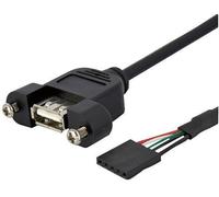 STARTECH Panel Mount USB A 2.0 Female to 5 Pin Motherboard Header Cable 0.9m