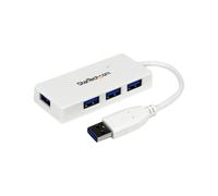 StarTech Portable 4 Port SuperSpeed Mini USB 3.0 Hub White (ST4300MINU3W)
