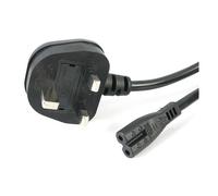StarTech.com 3ft (1m) UK Laptop Power Cable, BS 1363 to C7, 2.5A 250V, 18AWG, Black, UK Laptop Replacement Cord, Printer Power Cable, AC Laptop Charger Cord, Laptop Power Brick Cord