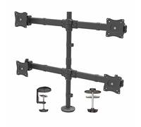 StarTech.com Desk Mount Quad Monitor Arm - Ergonomic VESA 4 Monitor Mount 2x2 up to 27" - Articulating & Height Adjustable Pole Mount - Tilt/Swivel/Rotate LCD/LED Screen - Desk Clamp/Grommet