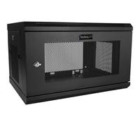 StarTech.com 2-Post 6U Wall Mount Network Cabinet with 1U Shelf, 19" Wall-Mounted Server Rack for Data / Networking / AV / Electronics / Computer Equipment, Small Vented Rack Enclosure