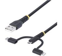 StarTech RLTCUB1MBK 3.3ft (1m) Rugged USB Multi Charging Cable, USB to 8 Pin