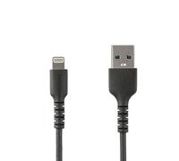 StarTech RUSBLTMM2MB 2m USBA Lightning Cable Rugged Aramid Fiber Bla - StarTech.com