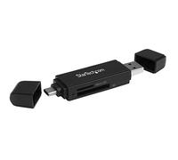 StarTech SD microSD Card Reader USB-C and USB-A 3.0 UHS-I (SDMSDRWU3AC) | SD/MMC, SDHC/SDXC/microSDHC, SD 3.01, 5Gbps, Dual USB-C/USB-A connectors, Protective caps, Activity LED