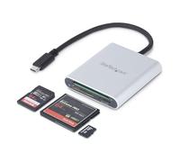 StarTech SD microSD CompactFlash Card Reader/Writer USB-C 3.0 (FCREADU3C) | 50-pin CF, Flash memory, SDHC/SDXC/microSDHC, SD UHS-I, 5Gbps, Integrated USB-C cable, USB 2.0 compatible