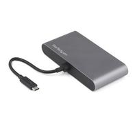 StarTech.com Thunderbolt 3 Mini Dock - Portable Dual Monitor Docking Station with DP 4K 60Hz, 1x USB-A Hub (USB 3.0/5 Gbps), GbE - 11in/28cm Cable - TB3 Multiport Adapter - Mac/Windows