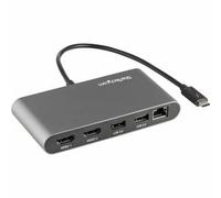 StarTech.com Thunderbolt 3 Mini Dock - Portable Dual Monitor Docking Station w/HDMI 4K 60Hz, 2x USB-A Hub (3.0/2.0), GbE - 11in/28cm Cable - TB3 Multiport Adapter - Mac/Windows