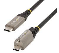 STARTECH Top Screw Locking USB-C Plug to USB-C Plug USB 3.2 Gen 2 Lead, 1m Black
