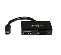 StarTech Travel Mini DisplayPort to HDMI or VGA Adapter, 1080p | mDP to HDMI or VGA, Monitor adapter, Intel Thunderbolt, Plug-and-play, Portable, 2-in-1, 1920 x 1200, Dongle, Single adapter
