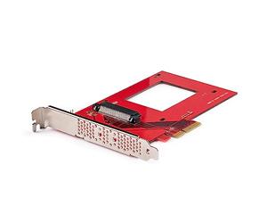 StarTech U.3 to PCIe 4.0 x4 Adapter for 2.5in NVMe SSD, SFF-TA-1001 | PCI Express add-in card, Up to 15mm height, Vented full-profile bracket, Mounting screws, Not compatible with U.2 drives