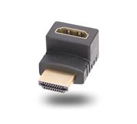 StarTech.com Down Angle HDMI 2.0 Adapter Male to Female Vertical 90-Degree Angled HDMI Port Saver 4K 60Hz High Speed HDMI Connector Extension M/F