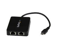 StarTech.com USB-C to Dual Gigabit Ethernet Adapter with USB (Type-A) Port