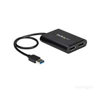 StarTech USB 3.0 to Dual DisplayPort Adapter, 4K 60Hz (USB32DP24K60) | USB to Dual DP display adapter converter, Extend or mirror to two displays, Mac and Windows, External video card