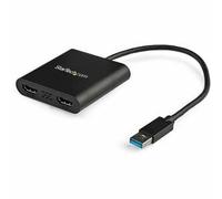 StarTech.com USB 3.0 to Dual HDMI Adapter - 1x 4K 30Hz & 1x 1080p - External Video & Graphics Card - USB Type-A to HDMI Dual Monitor Display Adapte...