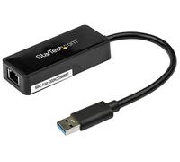 STARTECH - USB 3.0 to Gigabit Ethernet Adaptor with USB Port, Black