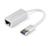 StarTech USB 3.0 to Gigabit Network Adapter, Silver (USB31000SA) | Sl luminium Design for MacBook, Chromebook or Tablet, Native Driver Support