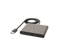 StarTech.com USB 3.0 to 4x HDMI Adapter - External Video & Graphics Card - USB Type-A to Quad HDMI Display Adapter Dongle - 1080p 60Hz - Multi Monitor USB A to HDMI Converter - Windows Only