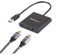 StarTech.com USB 3.0 to Dual HDMI Adapter - 1x 4K 30Hz & 1x 1080p - External Video & Graphics Card - USB Type-A to HDMI Dual Monitor Display Adapte...