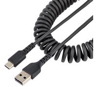 Startech - Usb-A Plug To Usb-C Plug Heavy Duty Coiled Charge & Sync Lead, 0.5M