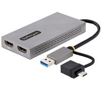 STARTECH - USB-A / USB-C to Dual HDMI Adaptor, 1x 4K UHD 1x 1080p Full HD