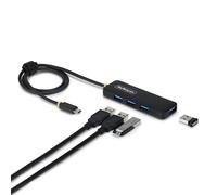 StarTech.com 4-Port USB-C Hub, 5Gbps, Bus Powered, USB-C to 4x USB-A Mini Hub, Extra Long 2ft/61cm Host Cable, PCR Plastic